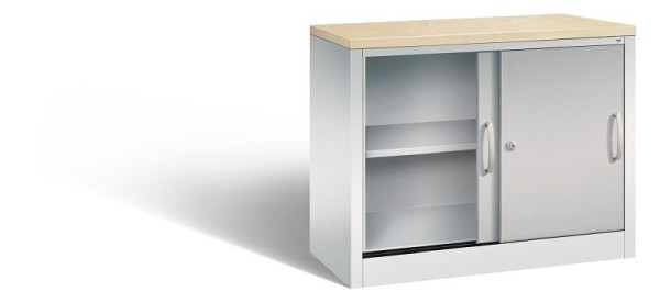 C+P Sideboard mit Schiebetüren Acurado, H720xB1000xT400mm, Farbe: Lichtgrau / Weißaluminium, Bügelgriff, 2 OH, 5725-00 S10093