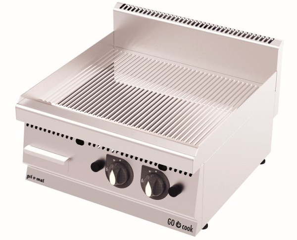 gel-o-mat Gas Griddle-Platte Verchromt Gerillt, GO Cook 600, Hartverchromt, 9,2 kW Gas, GG6060GC