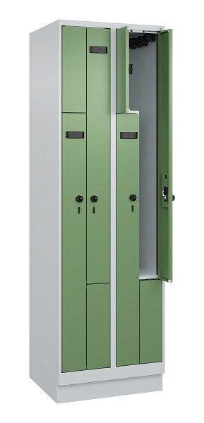 C+P Z-Spind Evolo PLUS, Sockel, 4 Fächer, 1950x600x500mm, 7035/6011, Drehriegel, 049023-204 S10006