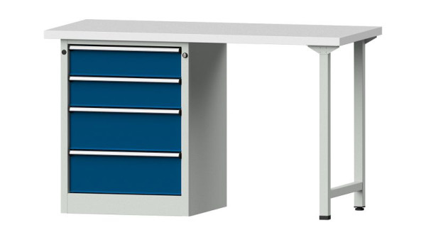 ANKE Werkbänke Kombiwerkbank, Modell 816 V, 1500 x 700 x 890 mm, RAL 7035/5010, KSP 40 mm, 415.005