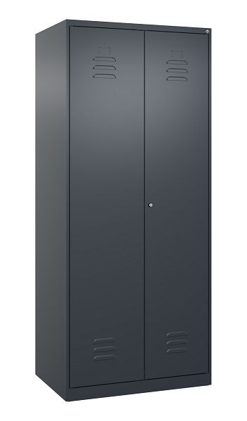 C+P Mehrzweckschrank Classic PLUS, Wäsche-Spind, 2 Abteile, 1850x800x500mm, 7016/7016, Zylinderschloss, 080002-22B S10023