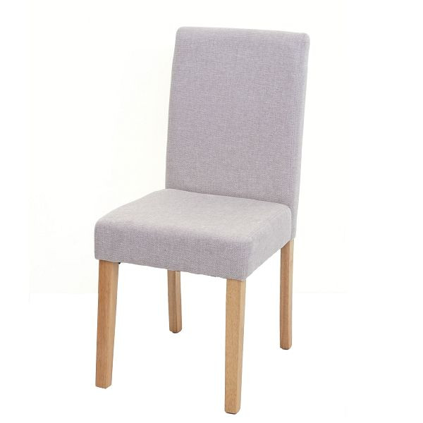 Mendler Esszimmerstuhl Littau, Küchenstuhl Stuhl, Stoff/Textil, creme-beige, helle Beine, 74553