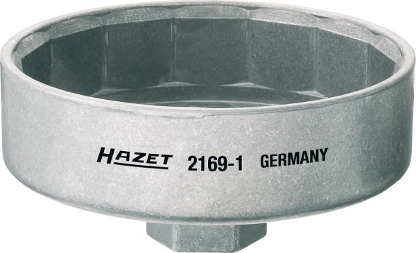 Hazet Ölfilter-Schlüssel, Vierkant hohl 12,5 mm (1/2 Zoll), Außen-15-kant Profil, 102 mm, 2169-1