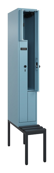 C+P Z-Spind Evolo PLUS, Bank, 2 Fächer, 2120x300x815mm, 0010/0010, Drehriegel, Sitzfläche Kunststoff, Sitzbank, 0490537-102 S10076