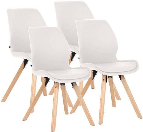 CLP 4er Set Stuhl Luna Kunstleder, weiß, 322310, 4251756491604