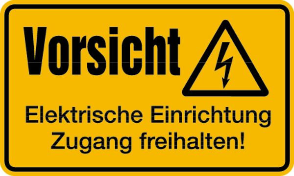 Schilder Klar Vorsicht Elektrische, 150x90 mm Folie selbstklebend, 250/04