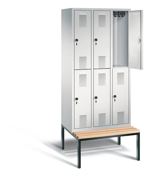 C+P Spind doppelstöckig Evolo, H2090xB900xT815mm, Farbe: Lichtgrau, 48350-30 S10021