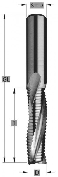Edessö Schruppfräser HWM Z3 RH/negativ, A: 14, B: 45, GL: 100 - Z: 3, 140514045