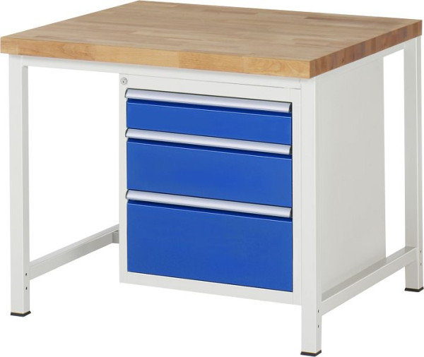 RAU Werkbank Serie 8000 - Gestell-Bauweise (Schweißgestell), 3 x Schublade, 1000x840x900 mm, 03-8159A1-109B4S.11
