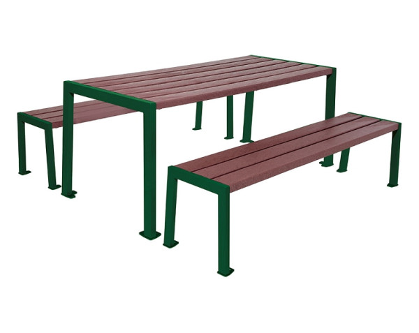 Procity Sitzgruppe Silaos®, Stahl Und Recycling-Kunstsoff, (Tisch), RAL 6005, 209652.6005