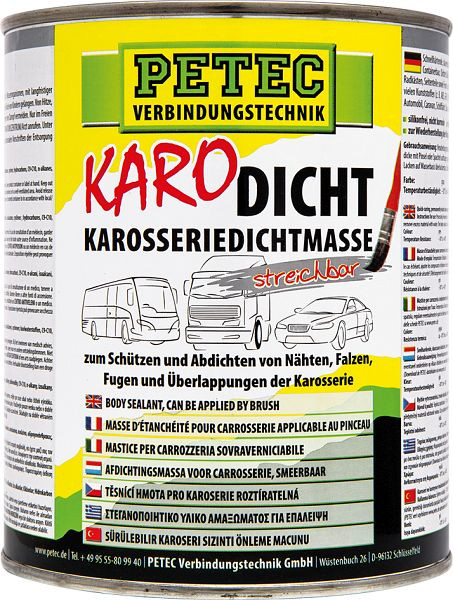 Petec Karo-Dicht, Karosseriedichtmasse, Pinseldose 1.000ml, VE: 6 Stück, 94130