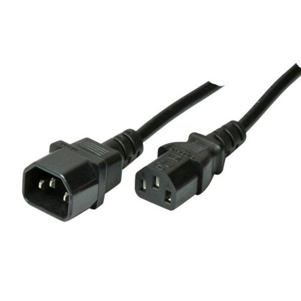 S-Conn Kaltgeräteverlängerung C13-C14, VDE 3x1,0qm², 5,0m, 60009-5