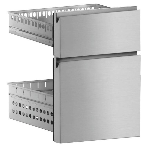 Marecos Edelstahl Schubladenblock für Kühltisch 600mm tief, 2x 2/3 + 1x 1/3, 222.046