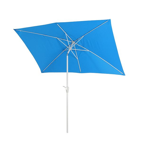 Mendler Sonnenschirm N23, Gartenschirm, 2x3m rechteckig neigbar, Polyester/Alu 4,5kg, blau, 76716