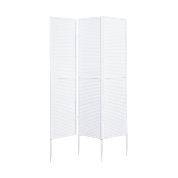 Mendler Garten-Paravent HWC-J14, Raumteiler Trennwand Sichtschutz, Metall 200x121cm, weiß, 75223