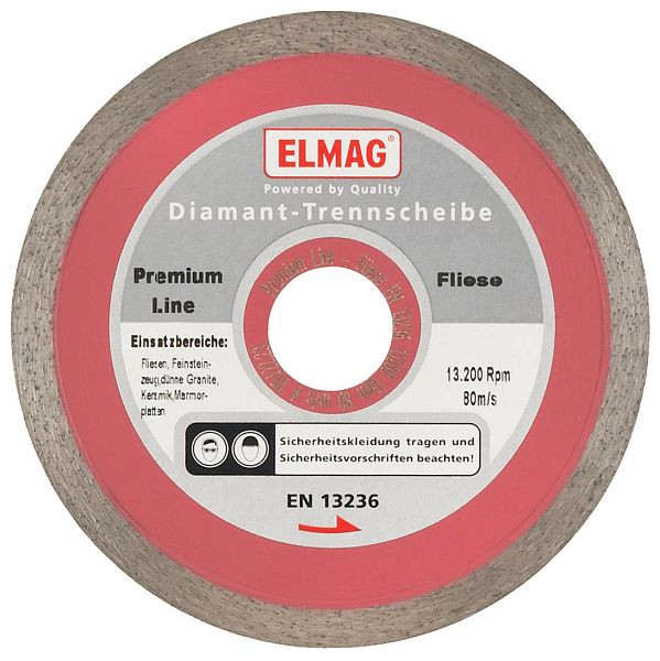 ELMAG Diamantscheibe 115 mm, PREMIUM LINE - FLIESE (Bohrung: 22,2 mm), 61510