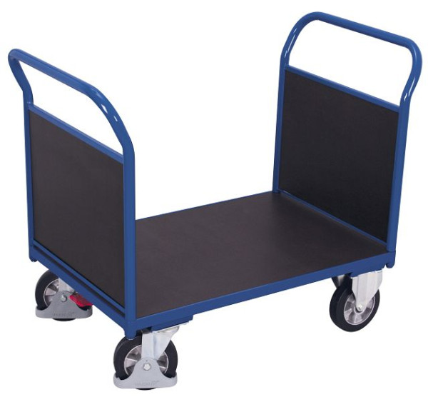 VARIOfit Doppel-Stirnwandwagen mit Siebdruckplatte, Ladefläche: 995 x 700 mm, RAL 5010 enzianblau, sw-700.212