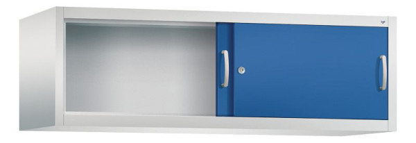 C+P Aufsatzschrank Acurado, H500xB1600xT500mm, Farbe: Lichtgrau / Enzianblau, Bügelgriff, 1 OH, 2154-00 S10040