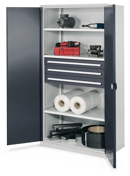 Kappes Schwerlastschrank ohne Mitteltrennwand, 1950 x 1000 x 600 mm, Mod 43, RAL 7035/7016, Doppelwandtür, 1462.06.2024