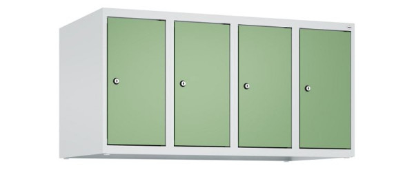 C+P Schrankaufsatz Classic PLUS, Aufsatzschrank, 7035/6011, Zylinderschlösser, 500x1000x500mm, 4 Abteile, 080090-49 S10021