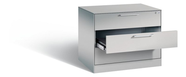 C+P Schubladenschrank Asisto, H710xB800xT600mm, Farbe: Weißaluminium, Bügelgriff, 146273-324 S10034