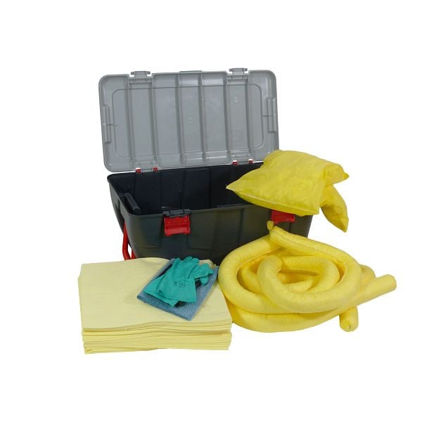 Schoeller Chemikalien-Notfallset, gelb, ziehbarer Kunststoffkoffer, Aufnahme 75 Liter, KCE1