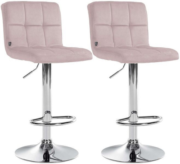 CLP Barhocker Peru Samt chrom, rosa, VE: 2 Stück, 324939