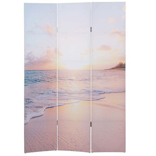 Mendler Foto-Paravent HWC-A83, Raumteiler Trennwand Sichtschutz, 180x121cm Ocean, 84844
