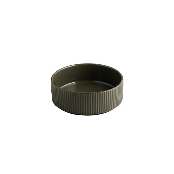 APS Schale THE GRID - Porzellan mud (braun), Ø 16 cm, 550 ml, stapelbar, 19075