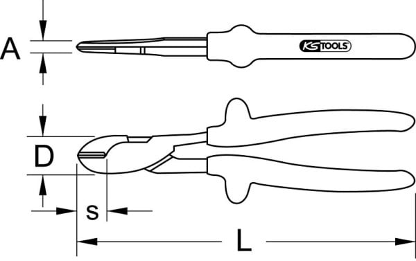 KS Tools 1000V Kraft-Seitenschneider, 180mm, 117.1282