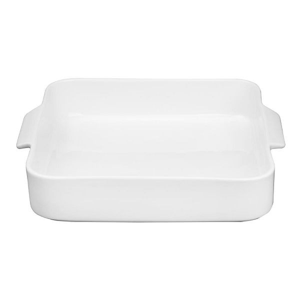 Olympia Whiteware Quadratische Bratform mit Griffen 260x225x50mm (2 Stück), DX386