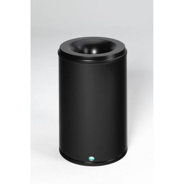 STEIN HGS Papierkorb feuersicher, Tiefschwarz (RAL 9005), 110 l, 82080.0003