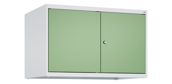 C+P Schrankaufsatz Classic PLUS, C Aufsatzschrank Classic PLUS, 2 Abteile, 500x800x500mm, 7035/6011, Zylinderschloss, 080092-22 S10021