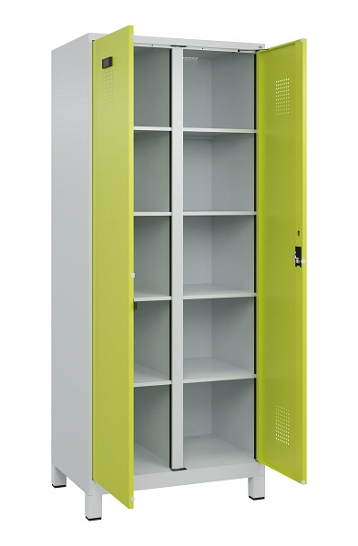 C+P Wäsche-Spind Evolo PLUS, mit Füßen, 2 Abteile, 1950x800x500mm, 7035/0024, Verschluss Zylinderschloss, 049012-22B S10042