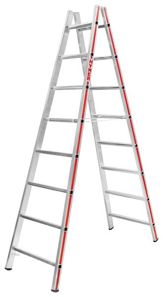 HYMER Sprossenstehleiter, beidseitig begehbar, 2x8 Sprossen, Länge 2,33 m, 402316