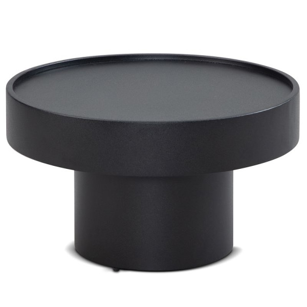 Wohnling Couchtisch 60x60x30 cm Metall Schwarz Sofatisch Rund, Wohnzimmertisch in Pilz-Form, Eisen, Modern, WL6.759