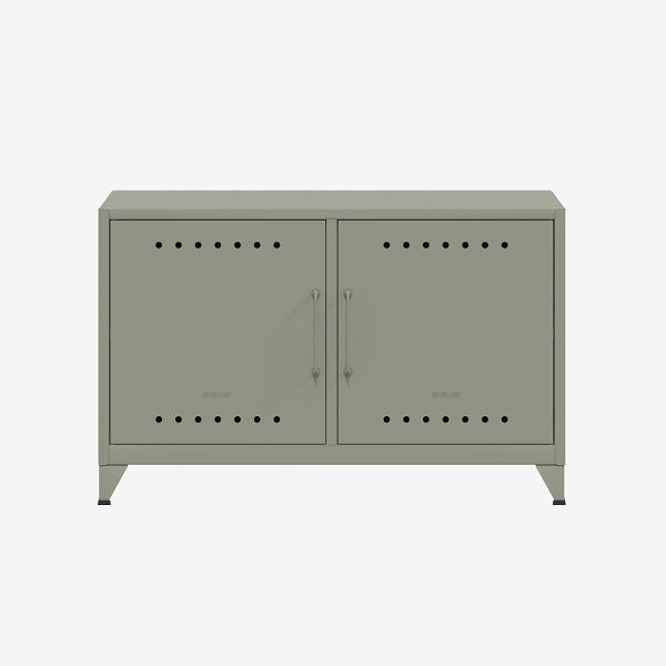 Bisley Fern Cabby Sideboard, mit festem Fachboden, Kabeldurchlass in der Rückwand und Klett-Kabelhalter, lichtgrau (645), FERCAB645