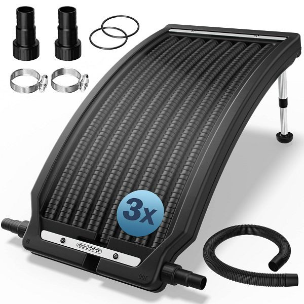monzana Poolheizung Solar 3er-Set Anthrazit 110x69x14cm, 995535