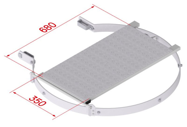 HYMER Zugangssperre klappbar, Aluminium, Grundfläche: 350 x 680 mm, 0055644