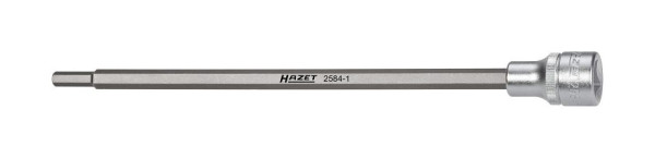 Hazet Saugrohr Schraubendreher-Steckschlüsseleinsatz, Vierkant hohl 12,5 mm (1/2 Zoll), Innen-Sechskant Profil, 6 mm, 2584-1