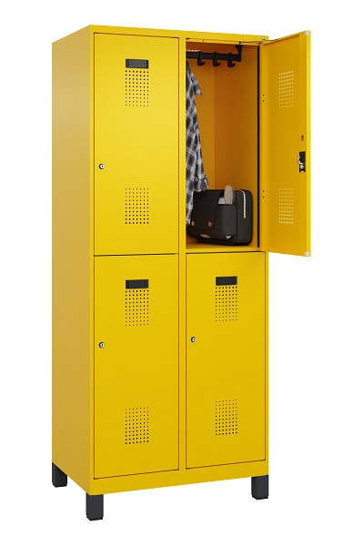 C+P Doppelstöckiger Spind Evolo PLUS, mit Füßen, 4 Fächer, 1950x800x500mm, 1023, Zylinderschloss, 049310-22 S10049
