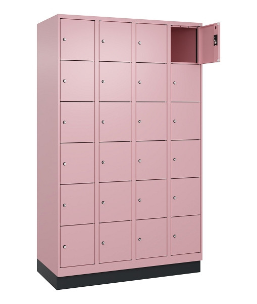 C+P Schließfachschrank Evolo PLUS, mit Sockel, 24 Fächer, 1950x1200x500mm, 3015/3015 Hellrosa, 049020-406 S10024