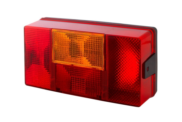 HELLA Heckleuchte, Glühlampe, 24/12V, Anbau, Lichtscheibenfarbe: rot/gelb, Stecker: Flachstecker, rechts, 2SD 006 040-141