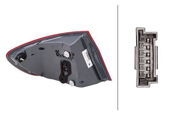 HELLA Heckleuchte, LED, äusserer Teil, für u.a. BMW 5 (F10), ECE/CCC, für Rechtsverkehr/für Linksverkehr, rechts, 2SD 011 144-321