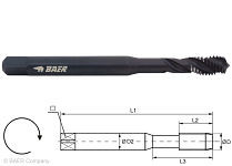 BAER HSSE-VAP Gewindebohrer 35° RSP - M 5 x 0,8 - DIN 371 Edelstahl, 110605003