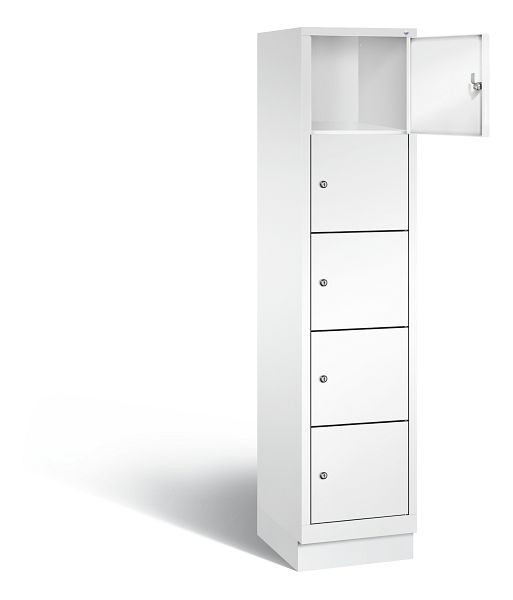 C+P Schließfachschrank Evolo, H1800xB420xT500mm, Farbe: Verkehrsweiß, 48020-125 S10084
