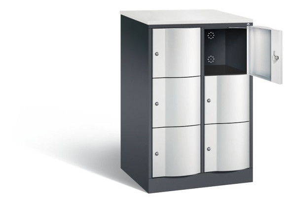 C+P XL-Schließfachschrank Resisto, H1255xB772xT640mm, Farbe: Schwarzgrau / Lichtgrau, 8573-273 S10108