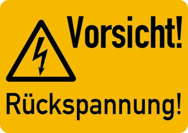 Schilder Klar Maschinenkennzeichnung Rückspannung, 52x37 mm Folie selbstklebend, 7514/61