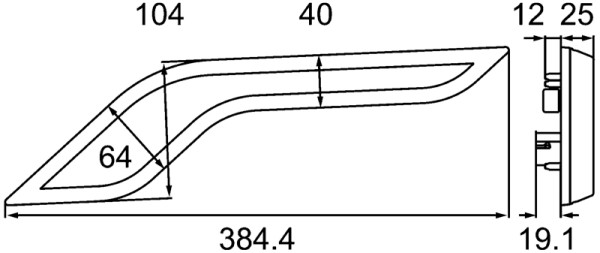 HELLA Blinkleuchte - Shapeline Style Wing - LED - 24/12V - geschraubt/Anbau - Lichtscheibenfarbe: glasklar - AMP - 2-polig - vorne rechts, 2BA 013 334-041