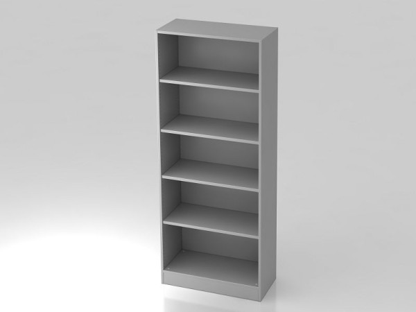 Hammerbacher Regal 5OH mit Sockelblende Grau, 80x40x200,4 cm (BxTxH), V6000/5